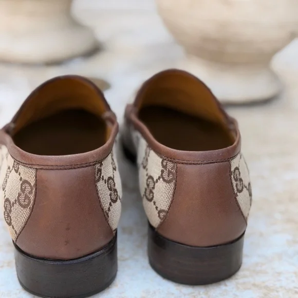Gucci Jordaan Vintage Monogram Loafers 37.5 - Picture 4 of 6